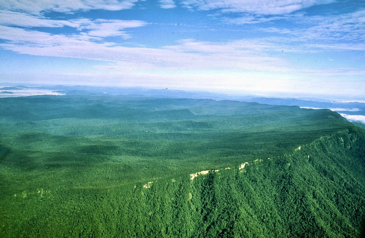 Wide view across the Maliau Basin interior from the escarpment rim