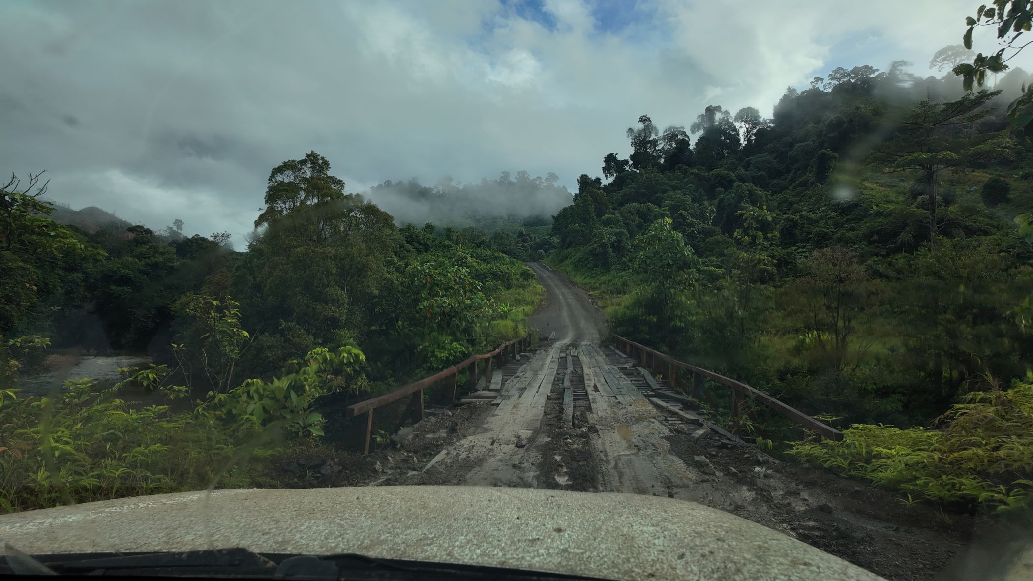 Rain-soaked trail in the basin interior
