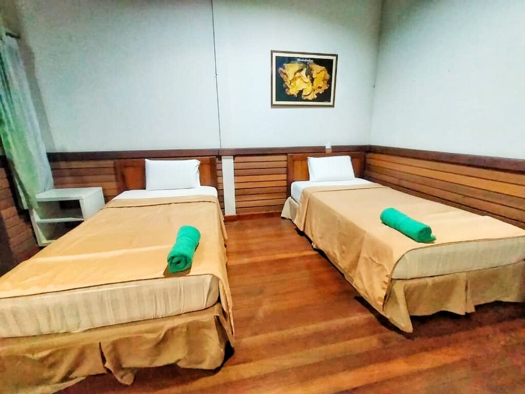 Dormitory bunks at an interior camp